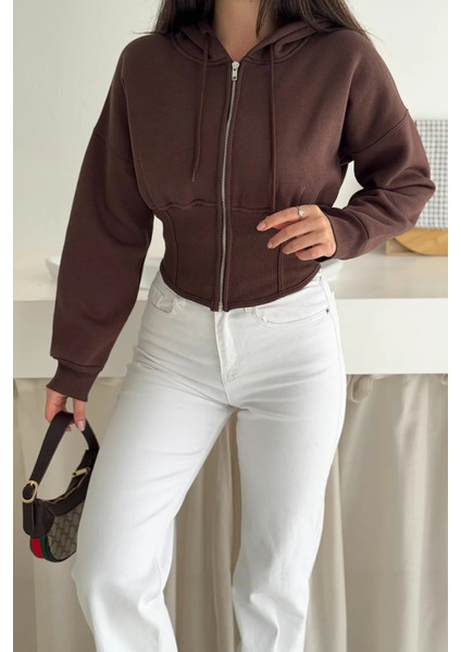 Kadın Siyah Fermuarlı Hoodie Sweat – Minimal Sokak Ruhuyla