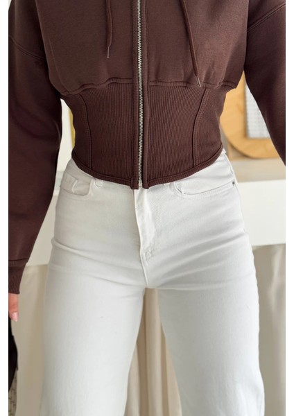 Kadın Siyah Fermuarlı Hoodie Sweat – Minimal Sokak Ruhuyla modelleri