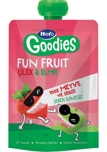 Goodies Çilek Elma Pouch 100 G 2 Adet