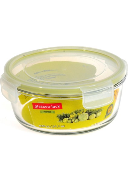 Glassco-Lock Yuvarlak Kilitli Saklama Kabı 920 cc