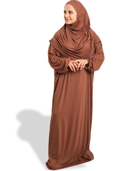 Kahve Iki Parça Namaz Elbisesi Viskon Düz 2504_14 fiyatları