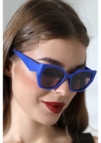 Kadın Oval Lacivert Renkli Cam Mat Güneş Gözlüğü Garson B fiyatları
