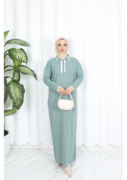 Polo Yaka Triko Elbise