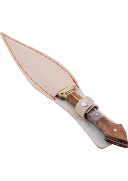 Çift Ağızlı Çerkez Bıçağı - Deri Kılıflı - Epoksi Sap - Büyük - Mermer modelleri