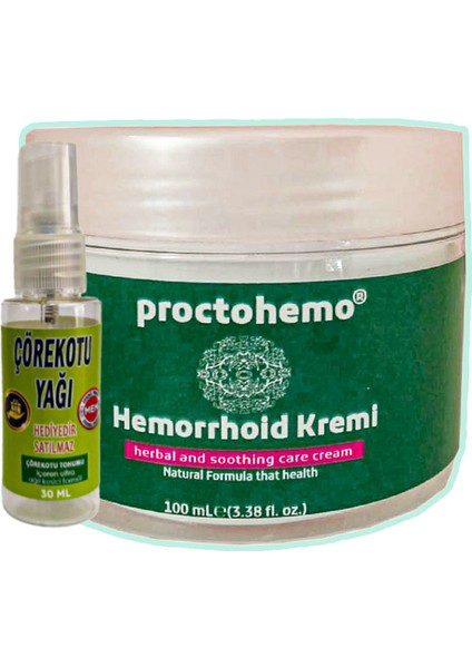 Proctohemo 100 ml Hemor.roidin Kremi + Çörek Otu Yağı Teskin Yağı 30 ml