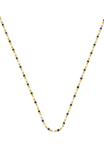 14 Ayar Altın Lacivert Mineli Kolye