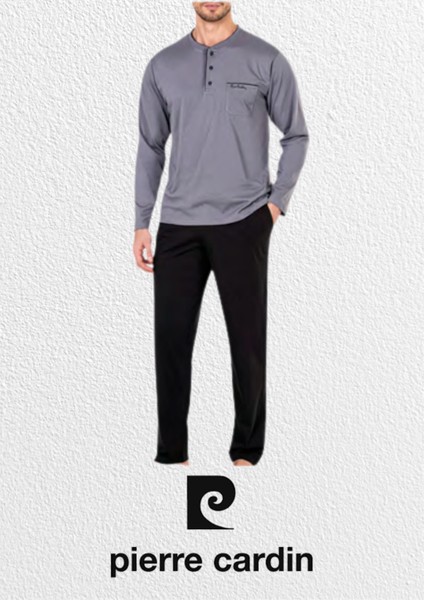 Erkek Siyah Penye 3'lü Robdöşambır & Uzun Kollu Pijama Takımı (2 Adet Çorap Hediyeli) modelleri