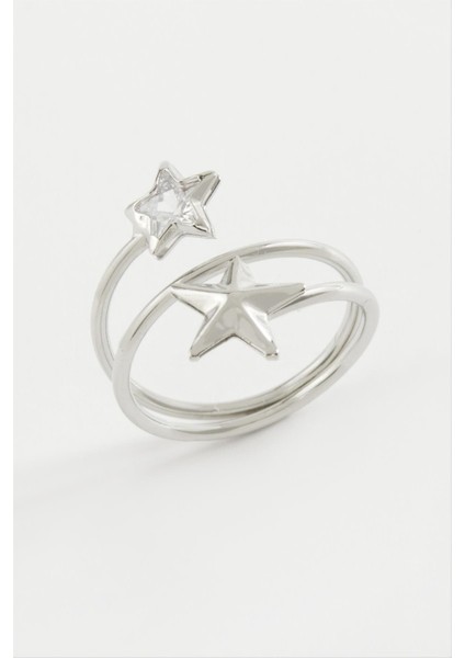 Kalp Yıldız Zirkon Taşlı Yüzük