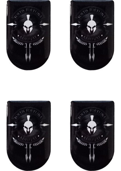 Şarjöraltı Sticker Bayrak Etiketi 4 Adet Fortis Fortuna Adiuvat Desenli