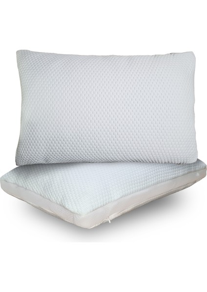 2 Adet Süper Klimalı Yastık,pamuk Kumaşlı Hava Kanallı Yastık,1.kalıte Boncuk Silikon 1000 gr