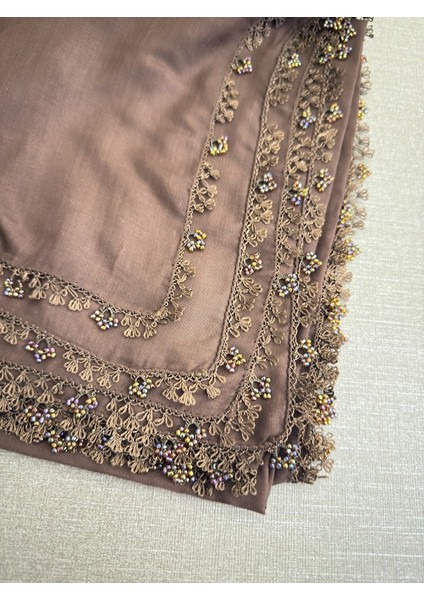 Anne Eli Ile Işlenmiş Tığ Oyalı Yazma Örtü Yerli Üretim 100X100CM fiyatları