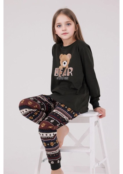 %100 Pamuklu Anne & Kız Çocuk Baskılı Antrasit Ikili Pijama Takımı L1.AR.346.1.002 fiyatları