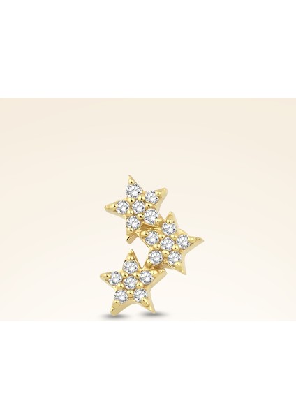 0,08 Karat Pırlanta Taşlı Yıldız Piercing