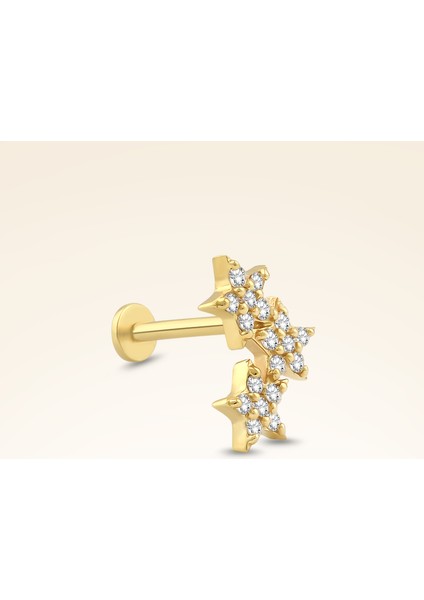 0,08 Karat Pırlanta Taşlı Yıldız Piercing fiyatları