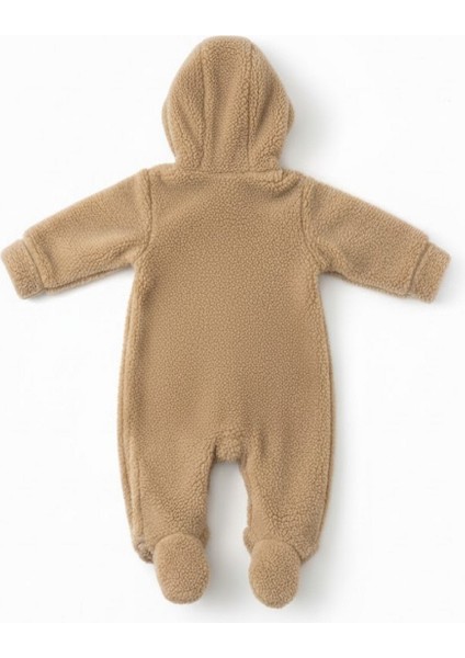 Wellsoft Peluş Bebek Tulum, Kışlık Kapüşonlu, Ayıcık Detaylı, Unisex modelleri