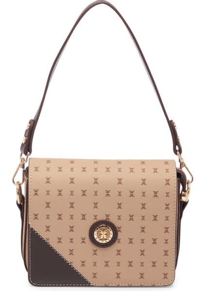 Bej Print Kadın Omuz Çantası - S1WPR0000807-T2E