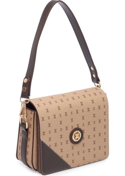 Bej Print Kadın Omuz Çantası - S1WPR0000807-T2E fiyatları