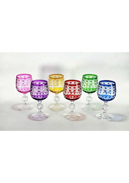 El Yapımı Bohemia Crystal Haven Desen Özel Tasarım Avangart Bardak Seti 6'lı
