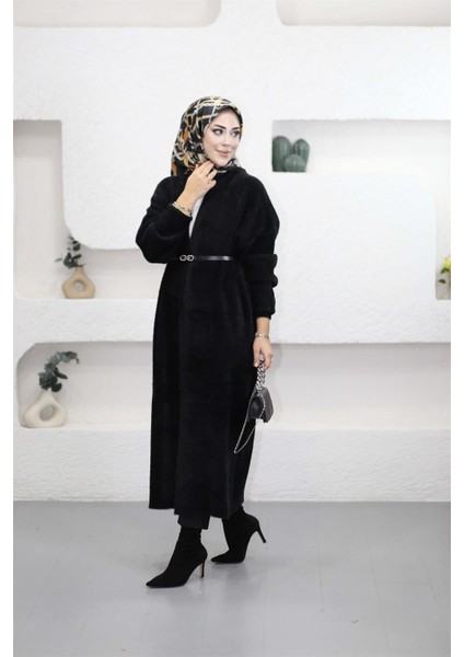 92476 Şal Yaka Düşük Omuz Sakal Kumaş Hırka