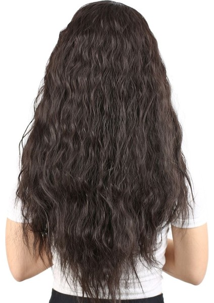 Kabarık Dalgalı Uzun Fiber Sentetik Peruk / Kahverengi fırsatları