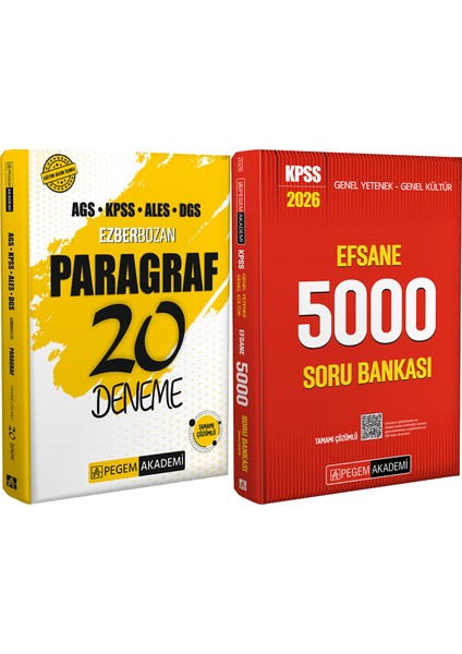 2026 Kpss Efsane 5000 Tamamı Çözümlü Soru Bankası - 2026 Kpss Ezberbozan Paragraf 20 Deneme