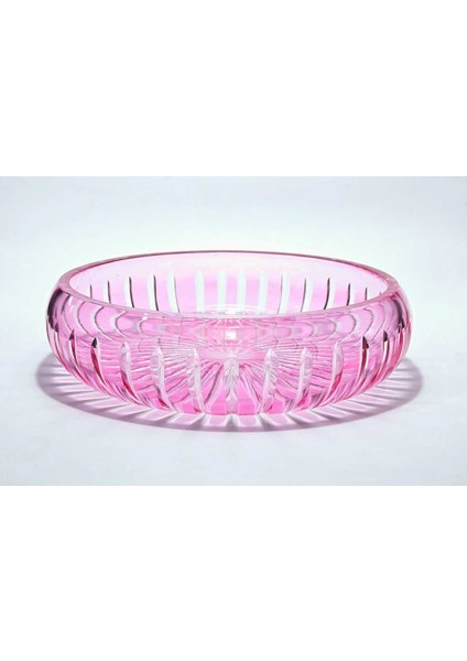 El Yapımı Kesme Kristal Vertical Desen 28 cm Dekoratif Sunumluk Sofra Sunum Kasesi fırsatları