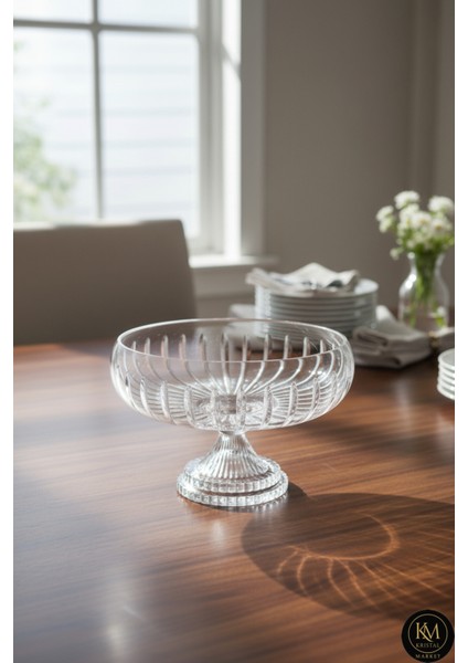 28 cm Kesme Ayaklı Kristal Kase Vertical
