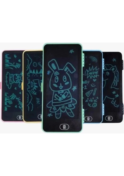 1 Adet Kalem Saklama Kutulu Dijital Çizim Tableti Çocuk Tableti Sarı, Mavi, Yeşil, Pembe modelleri