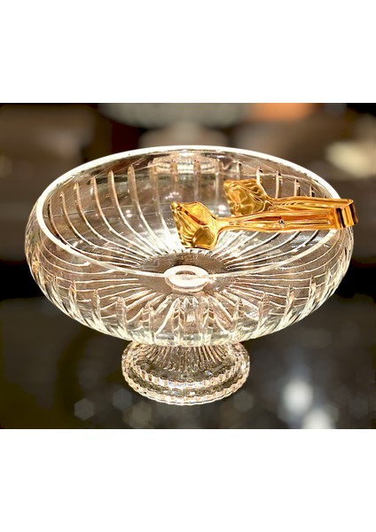 28 cm Kesme Ayaklı Kristal Kase Vertical