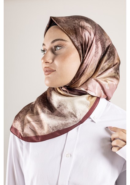 Dijital Kristal Desenli Eşarp 95x95 – Pastel Desen-4