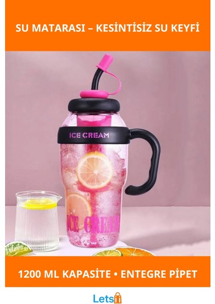 1200 ml Kapasiteli Süzgeçli Su Matarası Şık ve Ergonomik