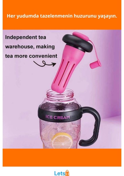 1200 ml Kapasiteli Süzgeçli Su Matarası Şık ve Ergonomik fiyatları