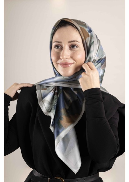 Dijital Kristal Desenli Eşarp 95x95 – Pastel Desen-2