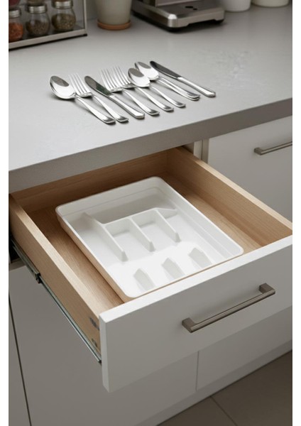 Soft Beyaz Akrilik Raf Içi Kaşıklık 26,5×34,5×4,5 cm fiyatları