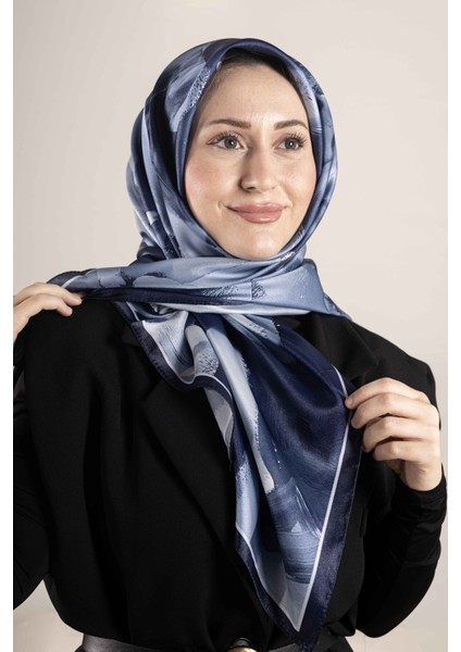 Dijital Kristal Desenli Eşarp 95x95 – Pastel Desen-2