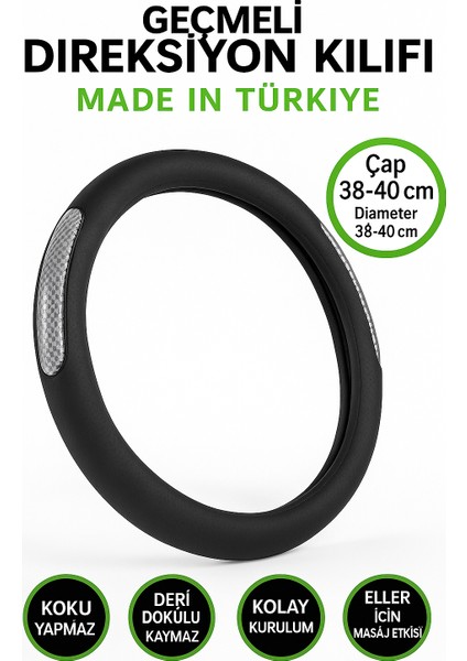 Kia Ceed 2007-2012 Geçmeli Direksiyon Kılıfı Delikli Siyah Gümüş Deri