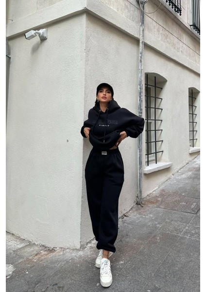 Kadın Balance Kapüşonlu Baskılı Oversize Eşofman Takım fırsatları