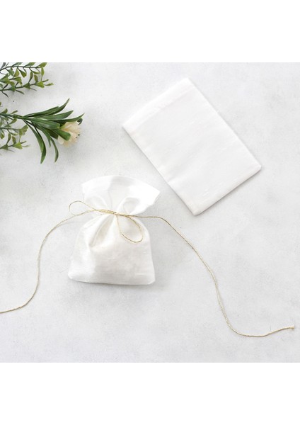 Beyaz Osmanlı Ipeği Kese, 10X15 cm 5 Adet fiyatları