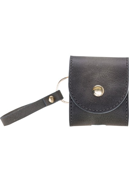 Apple Airpods 2.nesil Uyumlu Deri Kılıf Mai Snap TN18 Gri