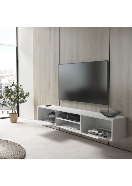 Hunerika Sinova 2 Kapaklı Tv Ünitesi-Wood Beyaz-Minifiks Bağlantılı fırsatları