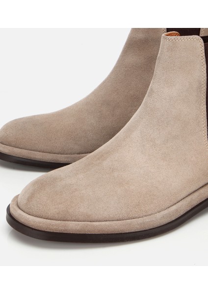 02BOH312240A310 ERKEK Süet Deri Bej Lastik Detaylı Chelsea Bot modelleri