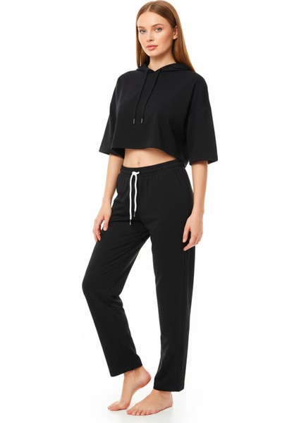 Düz Paça Eşofman Altı Siyah 3011