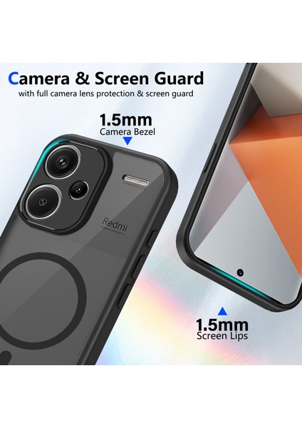 Xiaomi Redmi Note 13 Pro+ Kılıf, Manyetik Yarı Saydam Mat Darbeye Dayanıklı ve Parmak Izi Önleyici Koruyucu Kılıf-Siyah (Yurt Dışından) fiyatları