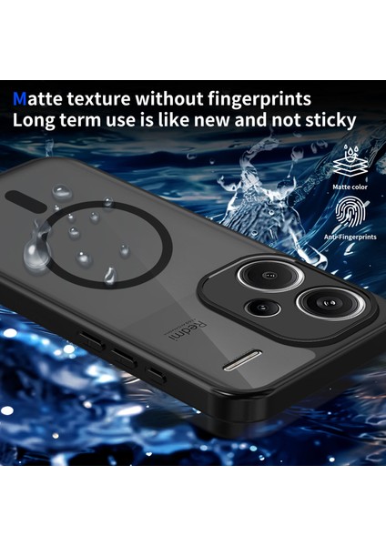 Xiaomi Redmi Note 13 Pro+ Kılıf, Manyetik Yarı Saydam Mat Darbeye Dayanıklı ve Parmak Izi Önleyici Koruyucu Kılıf-Siyah (Yurt Dışından) modelleri
