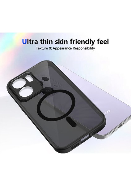Oppo RENO13 F 4G/RENO13 F 5g Kılıf, Manyetik Yarı Saydam Mat Darbeye Dayanıklı ve Parmak Izi Önleyici Koruyucu Kılıf-Siyah (Yurt Dışından) fırsatları