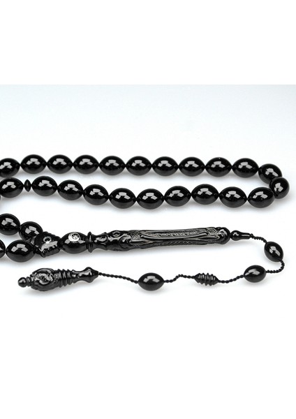 Oltu Taşı Özel Seri Hayat Ağacı Oyma Imame Işçilikli Tespih