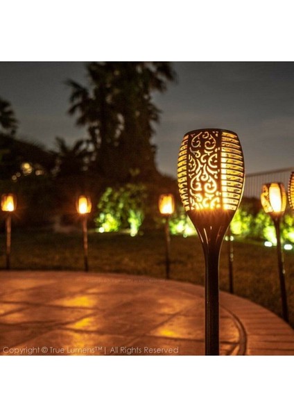 Dekoratif Bahçe Aydınlatması 96 LED Alev Efektli Solar Lamba Dekoratif Bahçe Aydınlatma Meşale
