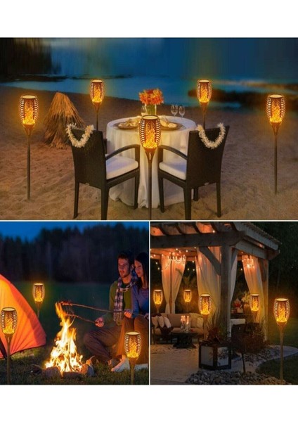 Dekoratif Bahçe Aydınlatması 96 LED Alev Efektli Solar Lamba Dekoratif Bahçe Aydınlatma Meşale fiyatları