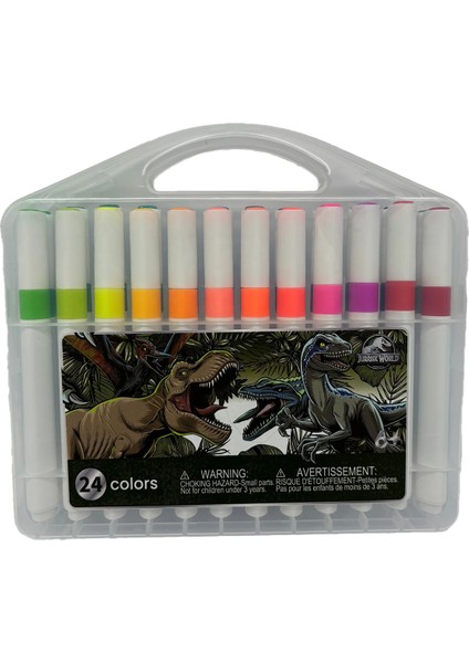 Jurassic World Koleksiyonu 24 Parçalı Yıkanabilir Kalem Seti modelleri