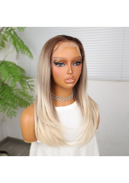 Kumral Beyaz Platin Ombreli Tül Peruk modelleri